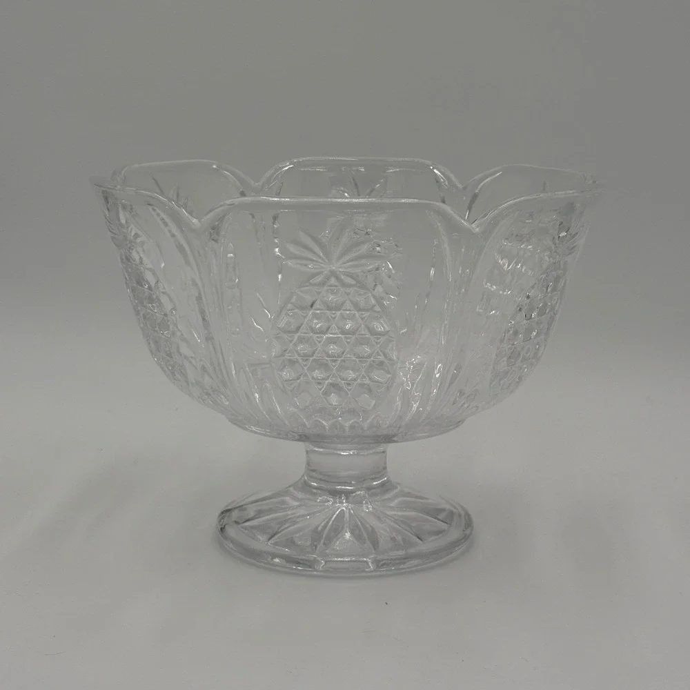 Shannon Crystal by Godinger Hospitality Pineapple Footed Trifle‎ Bowl 9